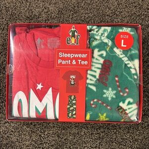 ELF Sleepwear Set - Red and Green NWT